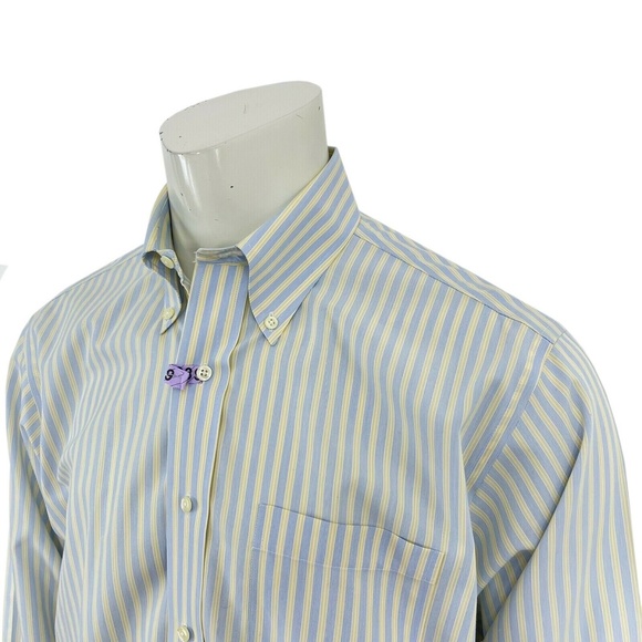 Brooks Brothers Blue Striped Dress Shirt Men 16-34 - Picture 5 of 8